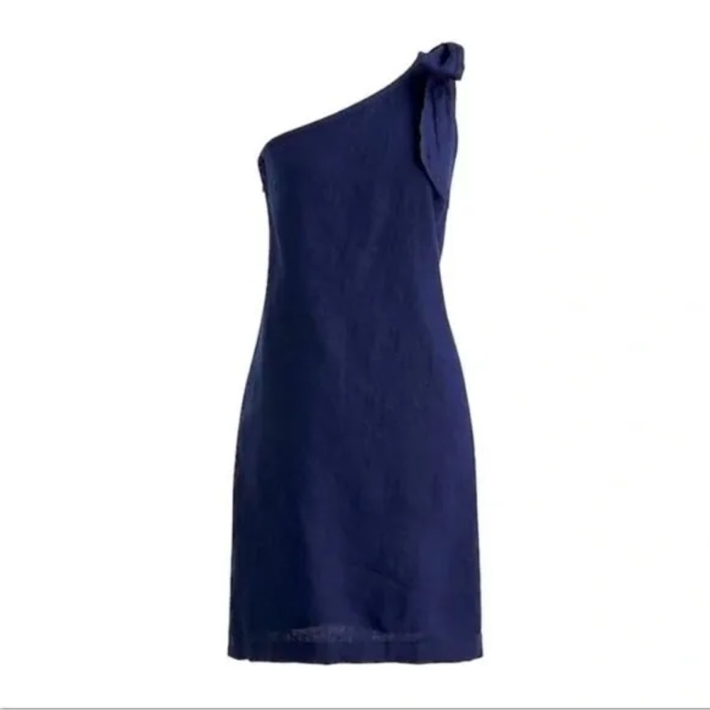 J. CREW One Shoulder Linen Shift Dress